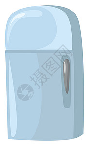 冰箱矢量蓝冰箱 插图 白底矢量背景