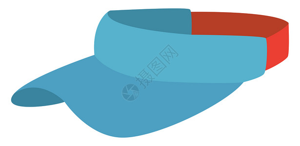蓝色夏帽 插图 白背景矢量背景图片
