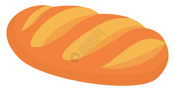 白色背景上的新鲜面包糕点食物小麦面粉包子插图硬皮营养产品早餐背景图片