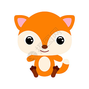 小狐狸动物边框可爱的小坐狐狸 森林动物设计图片