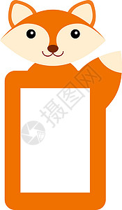 可爱的彩色狐狸相框背景图片