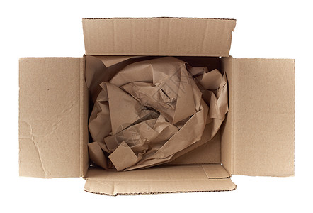 用于运输和快捷键的空平面棕色纸板盒展示纸盒正方形贮存商业仓库船运工艺盒子材料背景图片