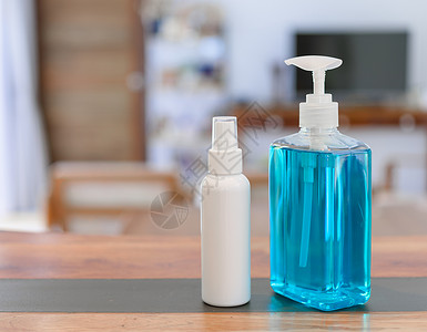 Gel 酒精和手清洗剂喷雾瓶 用于洗手流感电视细菌肥皂凝胶卫生化学客厅防腐剂预防背景图片