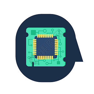 计算机处理器硬件徽章插图显卡创新进步衬衫活力芯片组电气背景图片