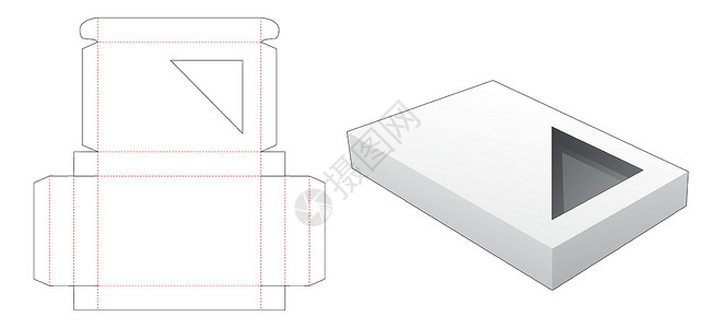 包装礼物木板展示模切空白插图矩形产品工业蓝图背景图片