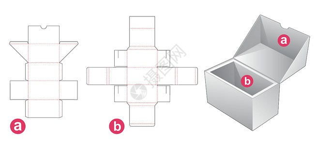 包装纸板插图空白展示产品礼物矩形模切零售工业背景图片