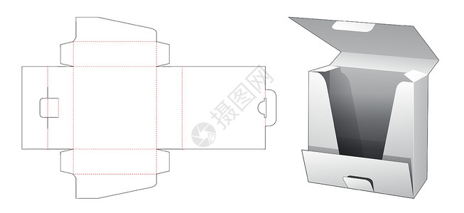 包装展示插图空白模切产品纸板礼物盒子工业矩形背景图片