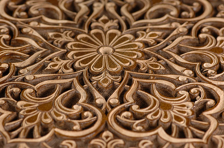 木雕装饰元素墙纸橡木风格艺术雕刻装饰品古董木头棕色框架背景图片