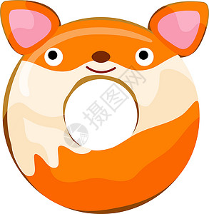 光滑狐狸梗可爱的狐狸甜甜圈制作图案矢量插画