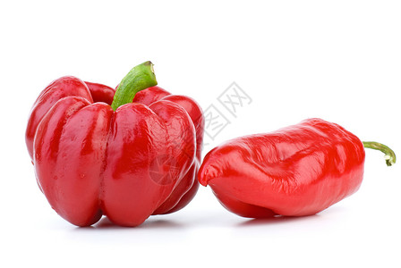 两个甜甜的红辣椒背景图片