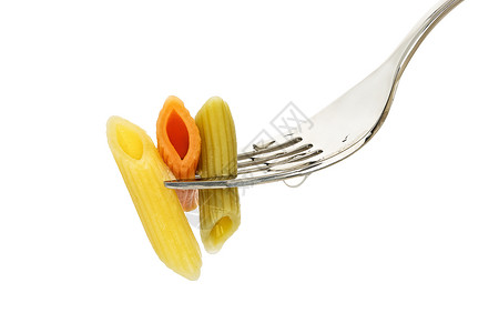 薄面食黄色饮食圆柱形烹饪食欲化合物管面美食营养白色背景图片