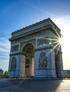 法国巴黎的胜利旅游历史旅行街道纪念碑地标天空城市纪念馆背景图片
