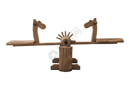 跷跷板素材旧木锯板被隔离跷跷板场地平衡座位木头喜悦棕色坚果木板游戏背景