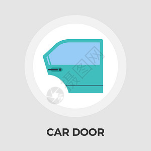 车门矢量平面 Ico插图绘画汽车修理车辆背景图片