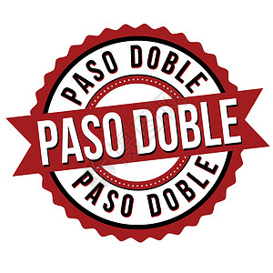 双人斗舞Paso Doble 标签或贴纸插画