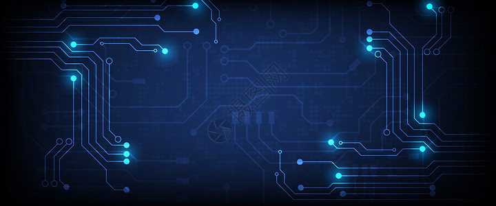 高科技数字数据连接系统电路计算互联网概念工程母板蓝色芯片木板电子现代的高清图片素材