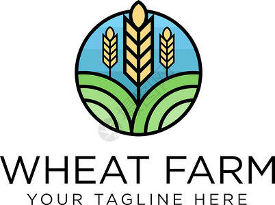 小麦矢量图小麦标志设计灵感矢量图制作图案金子营养市场耳朵粮食生长玉米农场标签种子插画