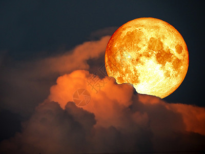 超级满血月亮月光云夜空背景图片