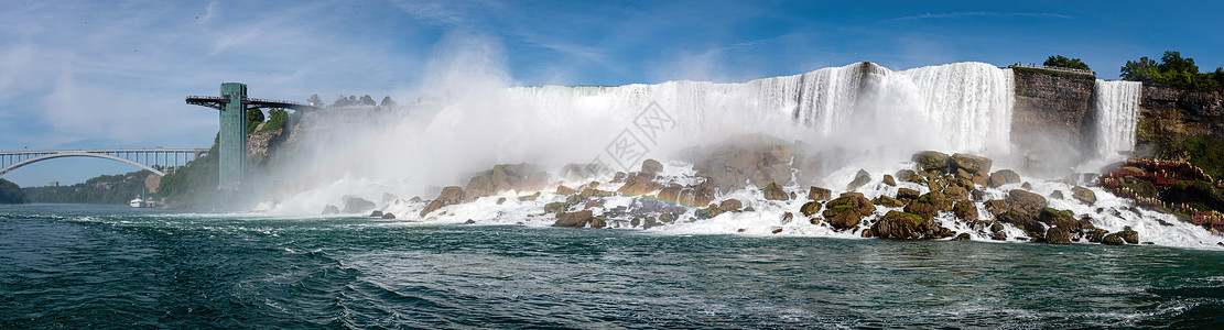 尼加拉大瀑布位于美国和加拿大之间美洲瀑布的美国瀑布背景