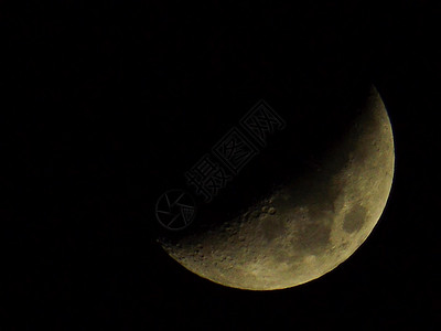 黑夜中的月亮天空月球蓝色背景图片
