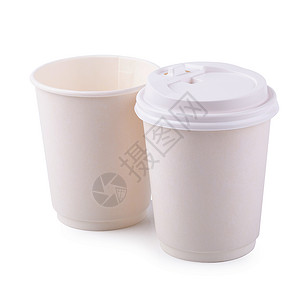 白色背景孤立的白皮书白纸咖啡杯以白色背景隔离杯子咖啡店咖啡尺寸纸杯空白饮水杯茶点纸板背景图片