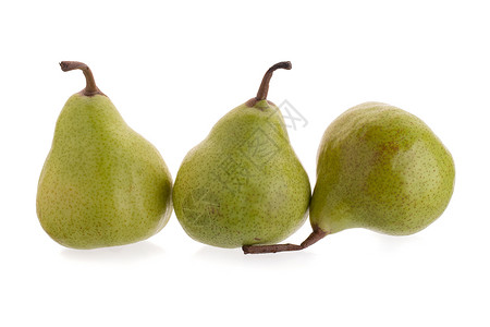 白色背景的新鲜绿色梨子贴近活力食物水果工作室背景图片