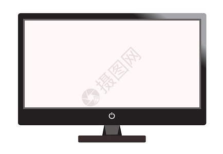 白色背景上孤立的计算机显示 平面样式 compu背景图片