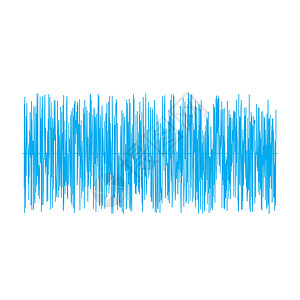 扁平图表白色背景上的蓝色声波 声波标志 扁平风格活力录音机嗓音收音机记录频率仪表酒吧音乐脉冲背景