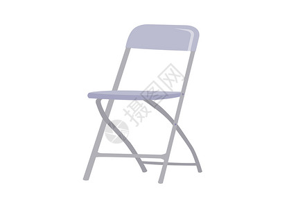 阿迪伦达克孤立在白色背景上的钢制折叠椅灰色学习家具花园海滩商业椅子导演折叠等距插画