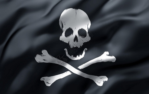海盗旗素材在胜利中飘扬的海盗旗背景