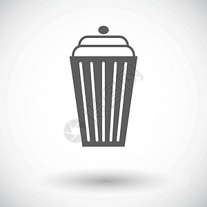 篮子单个图标废料灰色垃圾垃圾桶回收电脑打扫绘画背景图片