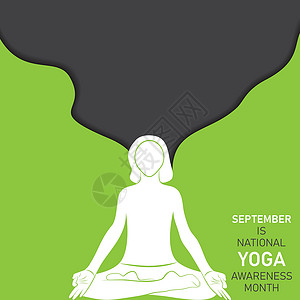 每年 9 月举办全国瑜伽宣传月文化宽慰平衡叶子传统压力地球插图世界国家背景图片