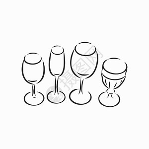 红酒杯 矢量素描 酒杯矢量速写它制作图案手绘酒精食物餐厅反射酒厂电脑派对草图艺术背景图片