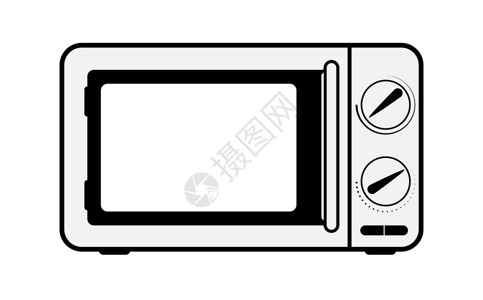 家电简单画微波炉做饭背景图片