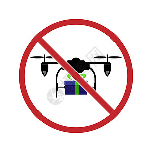 标志禁止使用四轴飞行器 简单的形象航班插图草图手绘禁令背景图片