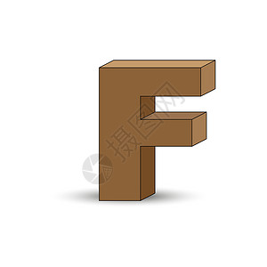 字母 F 的三维图像 模拟 3D 体积背景图片