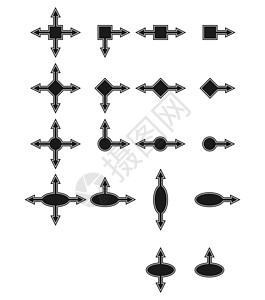 一组带有不同方向箭头的几何形状si插画