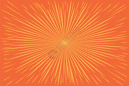 流行艺术橙色背景与放射状光线 背景与哈背景图片