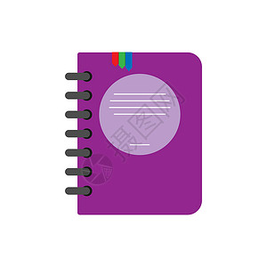书签设计素材商务日记本带书签简约设计设计师绿色插图记录手绘金融笔记本概念紫色圆圈插画