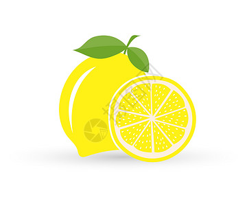 半个白菜柠檬的彩色绘图 一整个柠檬和半个柠檬设计图片