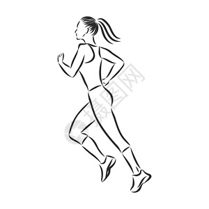 正在睡觉的女孩正在运行的女人矢量概念训练女孩娱乐艺术插图赛跑者运动线条竞赛活力设计图片