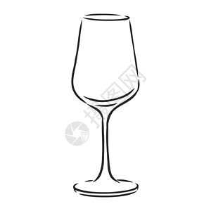 手绘空酒杯素描 雕刻风格 在白色背景上孤立的矢量图器皿酒吧餐厅咖啡店艺术墨水庆典液体杯子草图背景图片