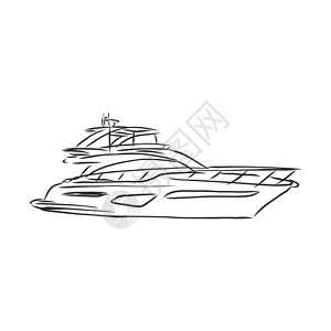 奢华游艇现代游艇的图像标识旅游血管海洋工程巡航草图速度海浪运输插画