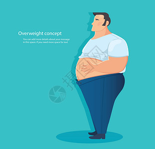 腹部肥胖超重人物腹部脂肪矢量图制作图案的概念医院男性饮食身体女士卡通片尺寸女性损失肥胖插画