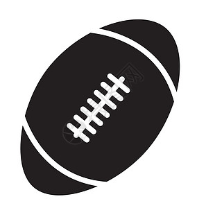 足球场地标志白色背景上的橄榄球图标 橄榄球标志 扁平风格网站季节椭圆形闲暇游戏插图标识场地力量竞赛背景