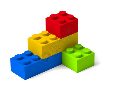 七彩积木3D四块玩具积木背景图片