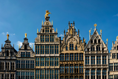 安特安特格罗特马尔克特老房子 比利时建筑学联盟细节房屋荷卢建筑德语天空经济市场背景图片