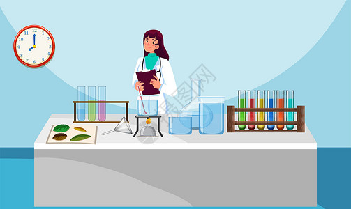 在实验室工作的医生 化验室的医生科学专家外套测试女士化学品卡通片学生男人职业设计图片
