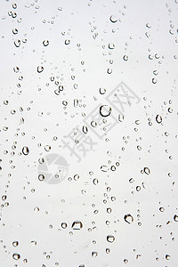 冬天窗户下着雨滴团体水滴灰色玻璃气泡液体天气反射背景图片