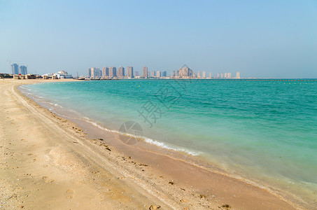 Katara海滩视图城市景观高清图片素材
